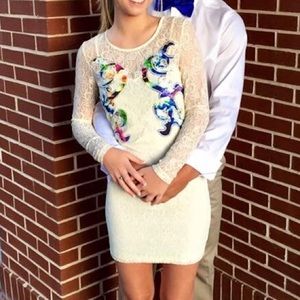 White lace cocktail dress